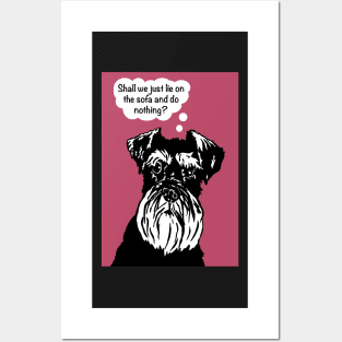 Miniature Schnauzer Funny Dog - lie on the sofa and do nothing Posters and Art